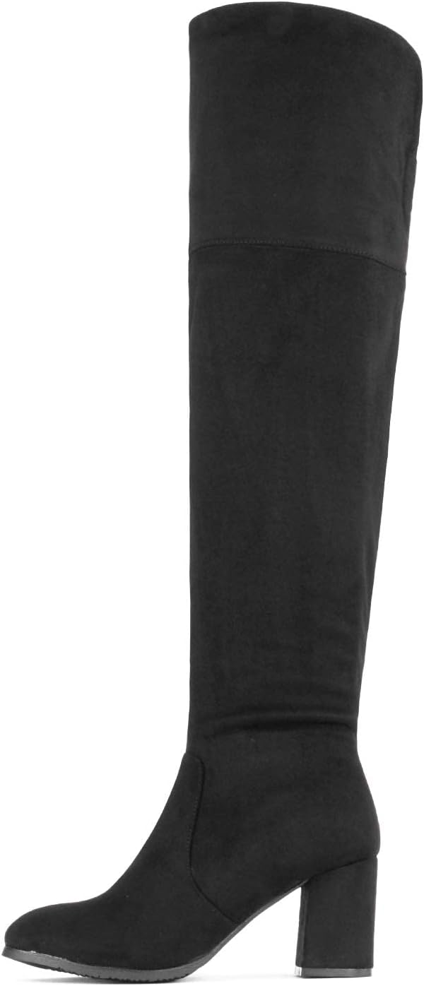 Women's Thigh High Block Heel Over The Knee Boots