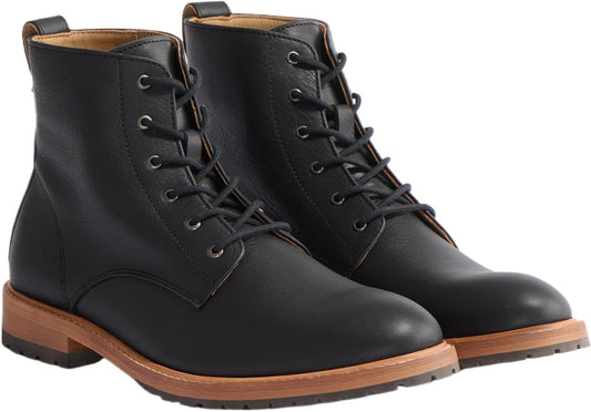 Men's Martin All-Weather Boots, Water-Resistant Leather Upper, Cushioned Memory Foam Insole for Comfort, Rubber Lug Sole Saver for Traction, True to Size