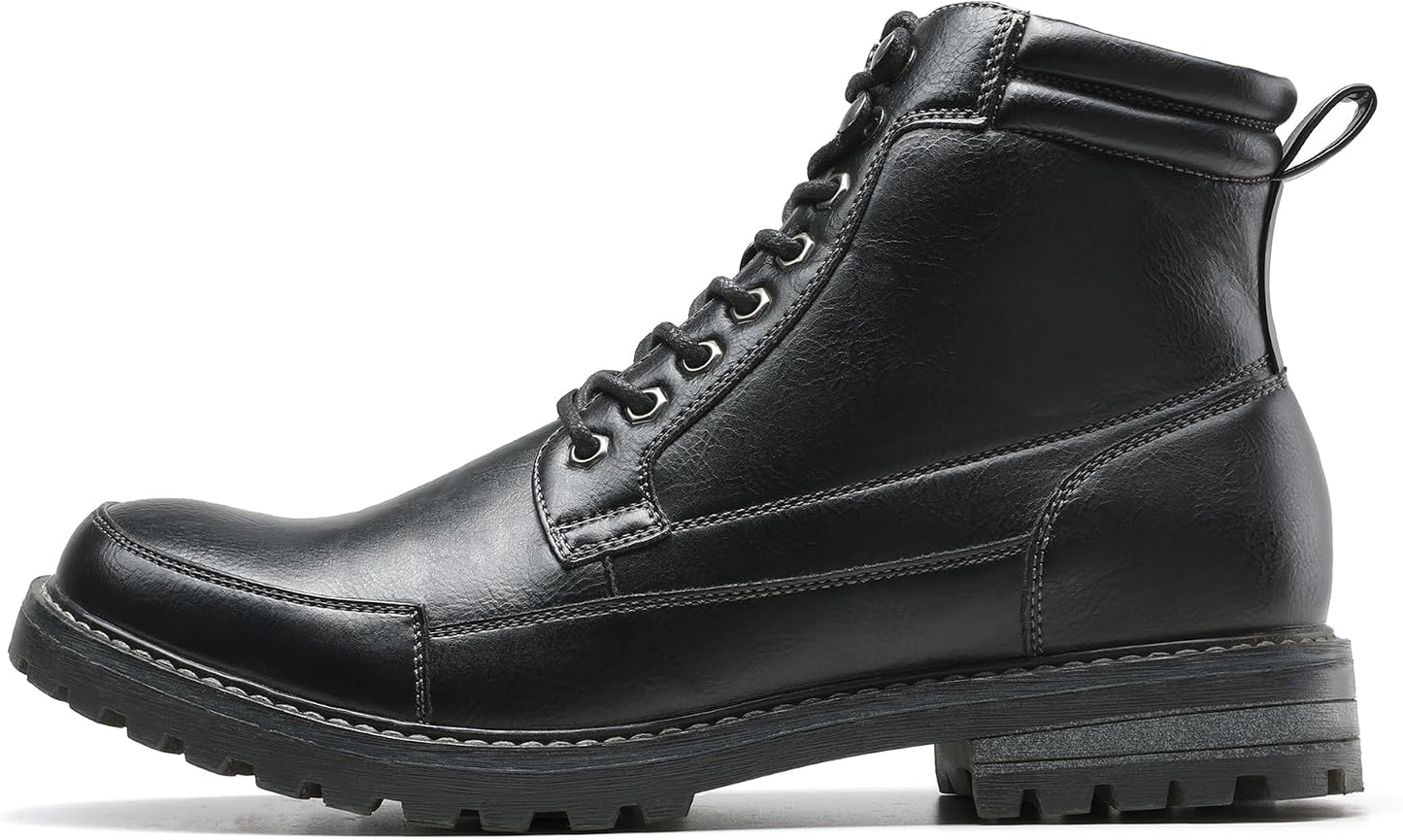 Men's Motorcycle Combat Oxford Boot Fur Lining Warm Zipper Boots