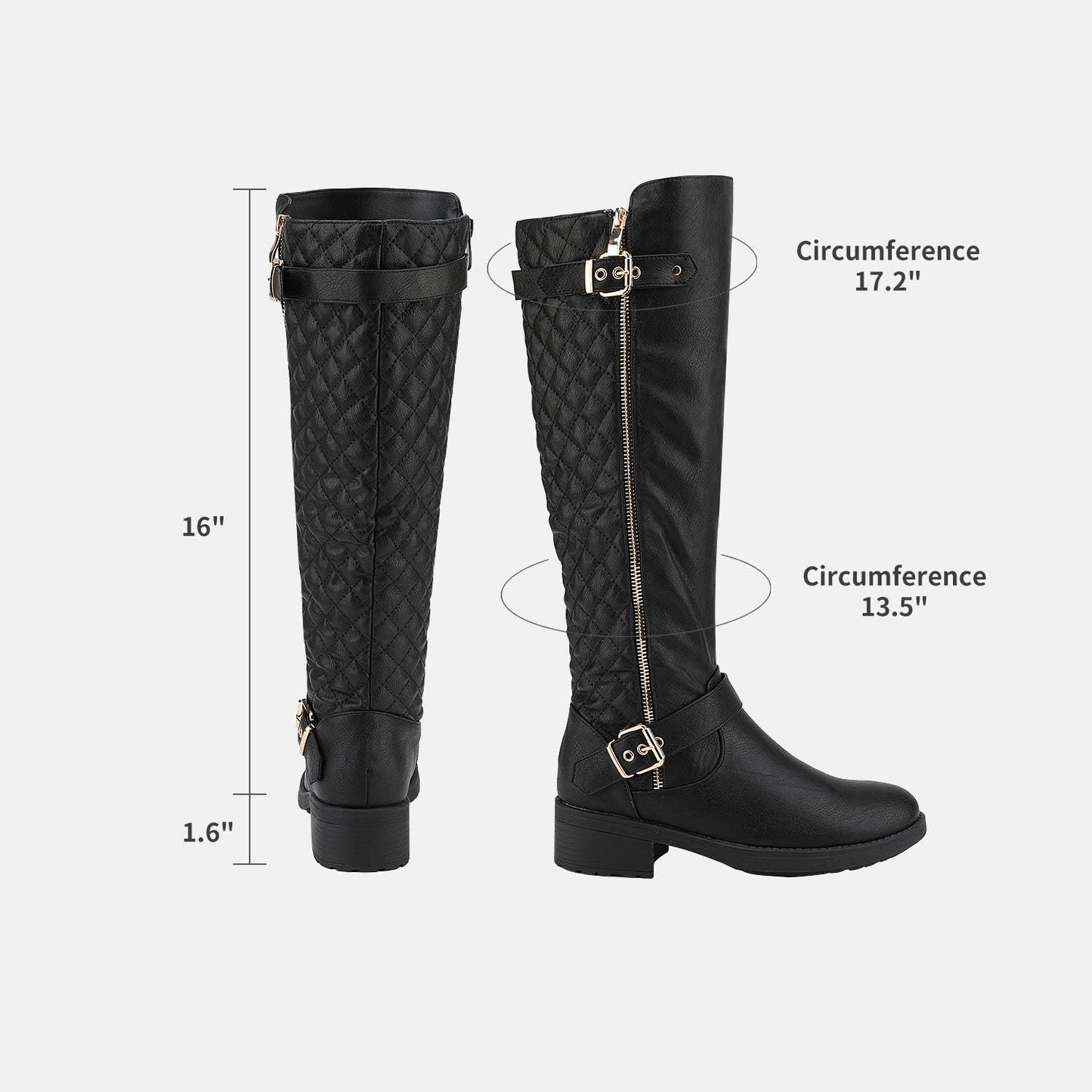 Women's Knee High Boots Wide Calf Low Heel Riding Boots Fall Tall Boots for Women
