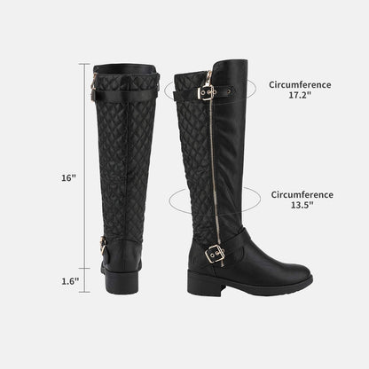 Women's Knee High Boots Wide Calf Low Heel Riding Boots Fall Tall Boots for Women