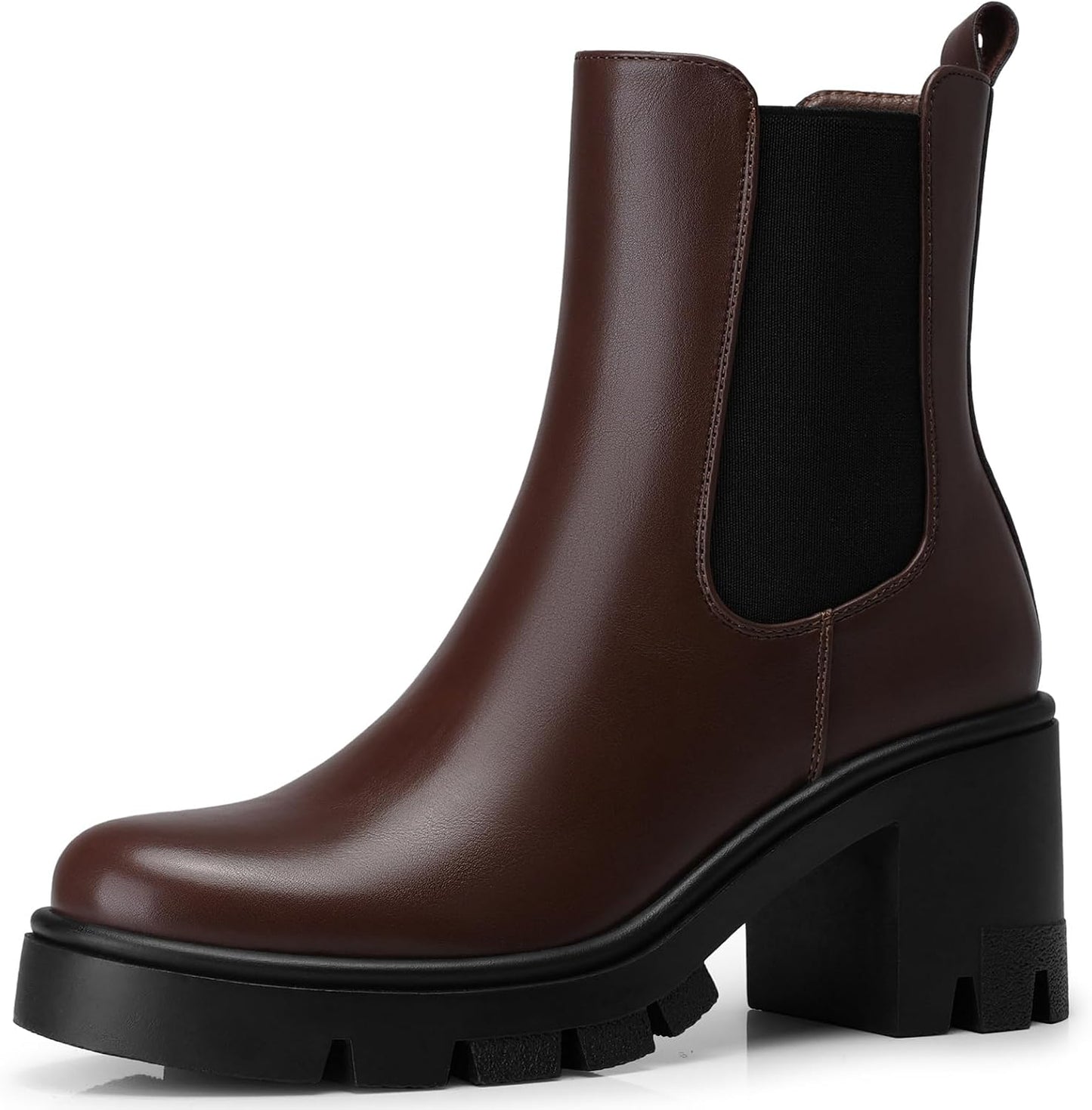 Women Chelsea Ankle Boots: 2.91 In Chunky Heels, Fashion Platform Short Boots,  Fall Winter Booties for Night out, Work, Office, Company, Business, Weekend, Trip, Vacation, Travel