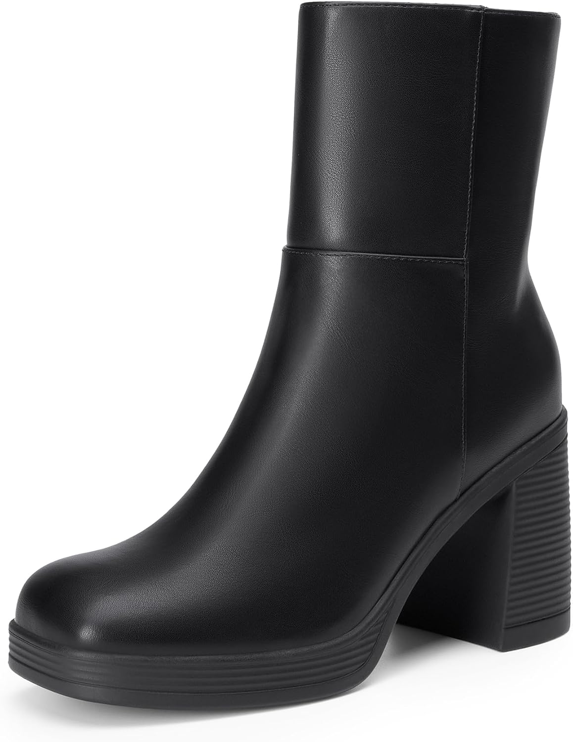 Women's Platform  Ankle Boots Chunky High Heels Square Toe Comfort Party Dress Side Zipper Booties Shoes for Women