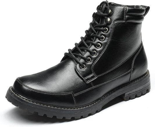 Men's Motorcycle Combat Oxford Boot Fur Lining Warm Zipper Boots