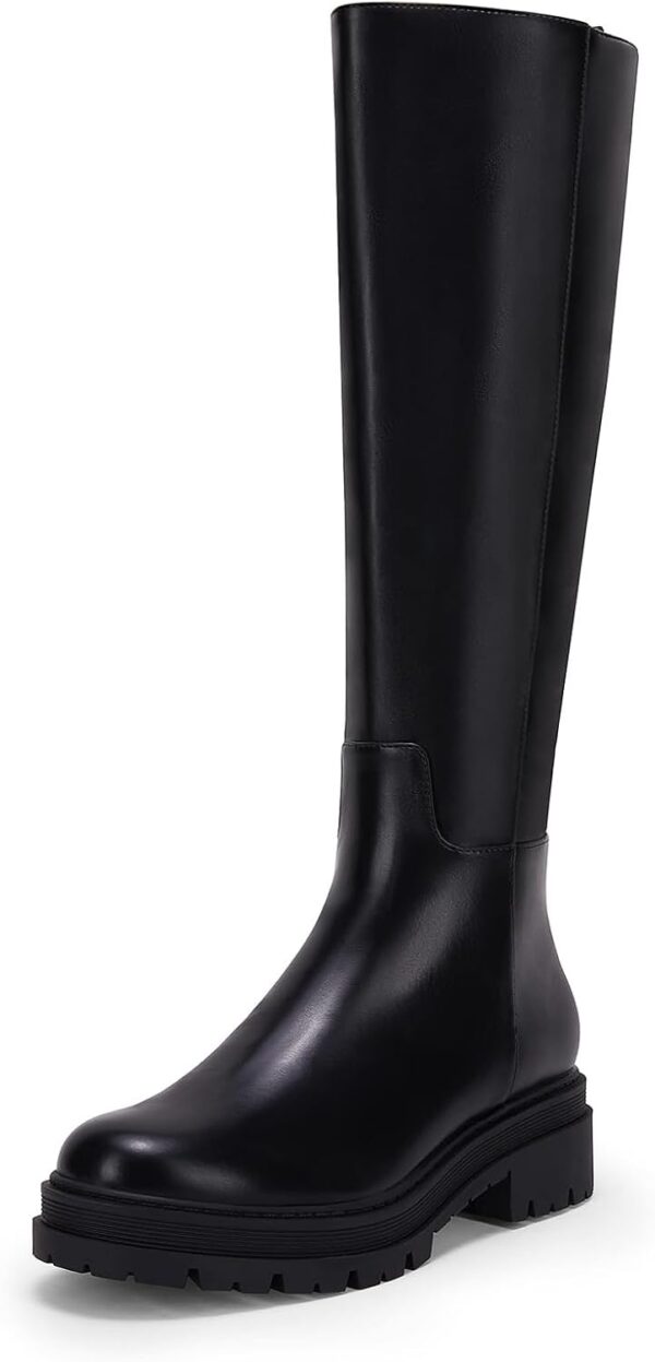 Women's Knee High Platform Boots Chunky Block Heel Side Zipper Fall Boots Winter Riding Boots