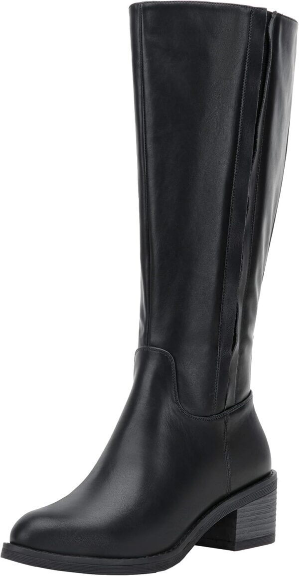 Women's 9661 Knee High Boots, Riding High Boots with Inner Zipper and Side Hidden Elastic Band
