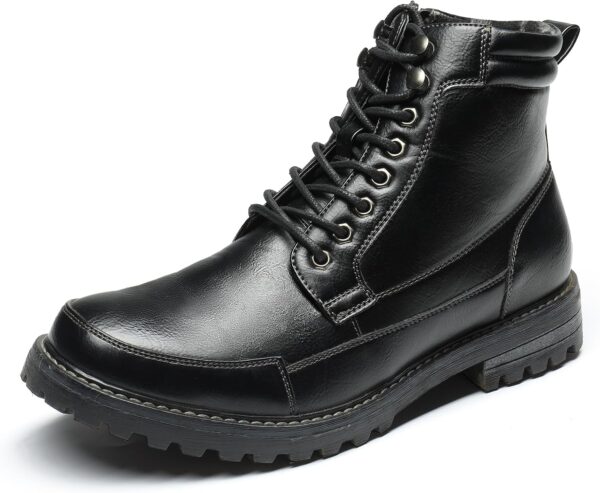 Men's Motorcycle Combat Oxford Boot Fur Lining Warm Zipper Boots