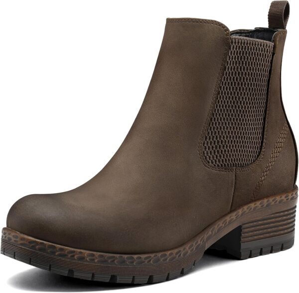 Women's Chelsea Ankle Boots Side Zipper Chunky Block Low Heel Booties Lug Sole Short Boots